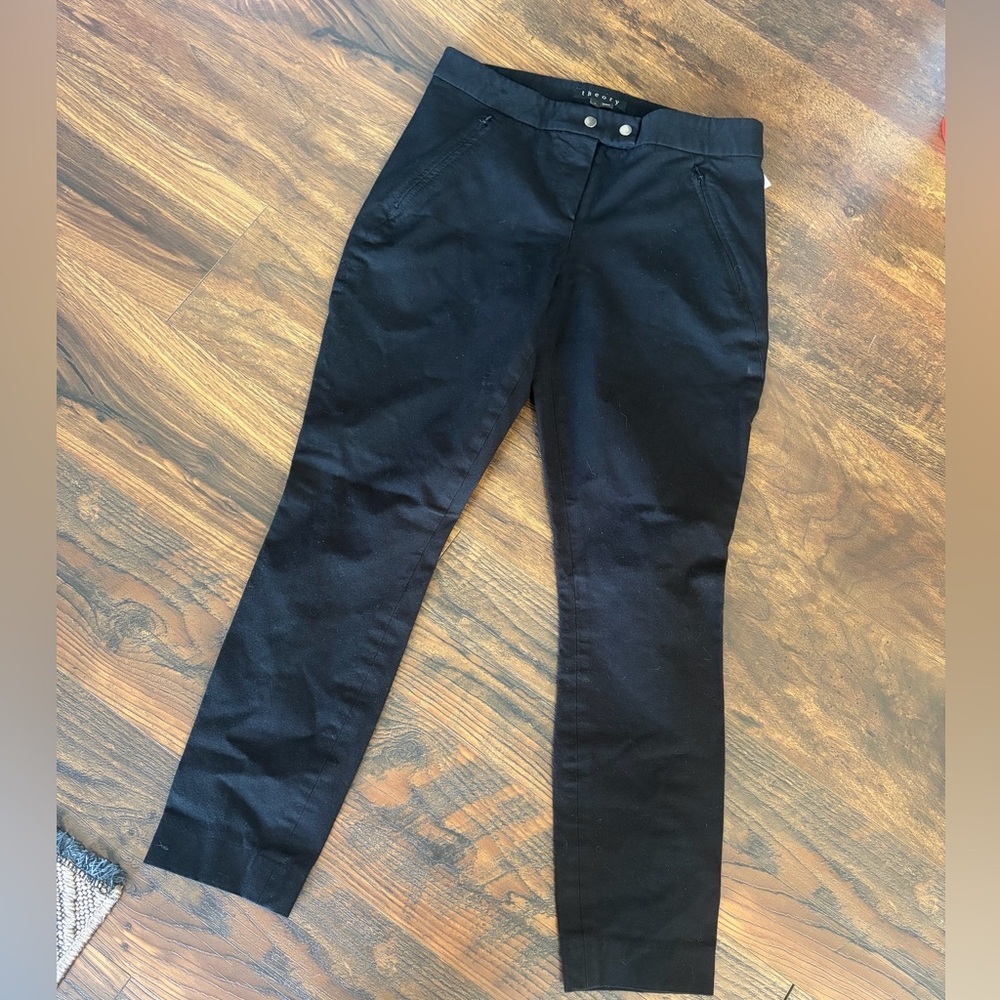 Theory Cropped Straight Legged Trousers Size 0 Dress Career Pants - Picture 3 of 3